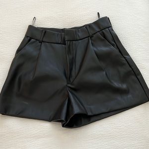 Black zara leather shorts